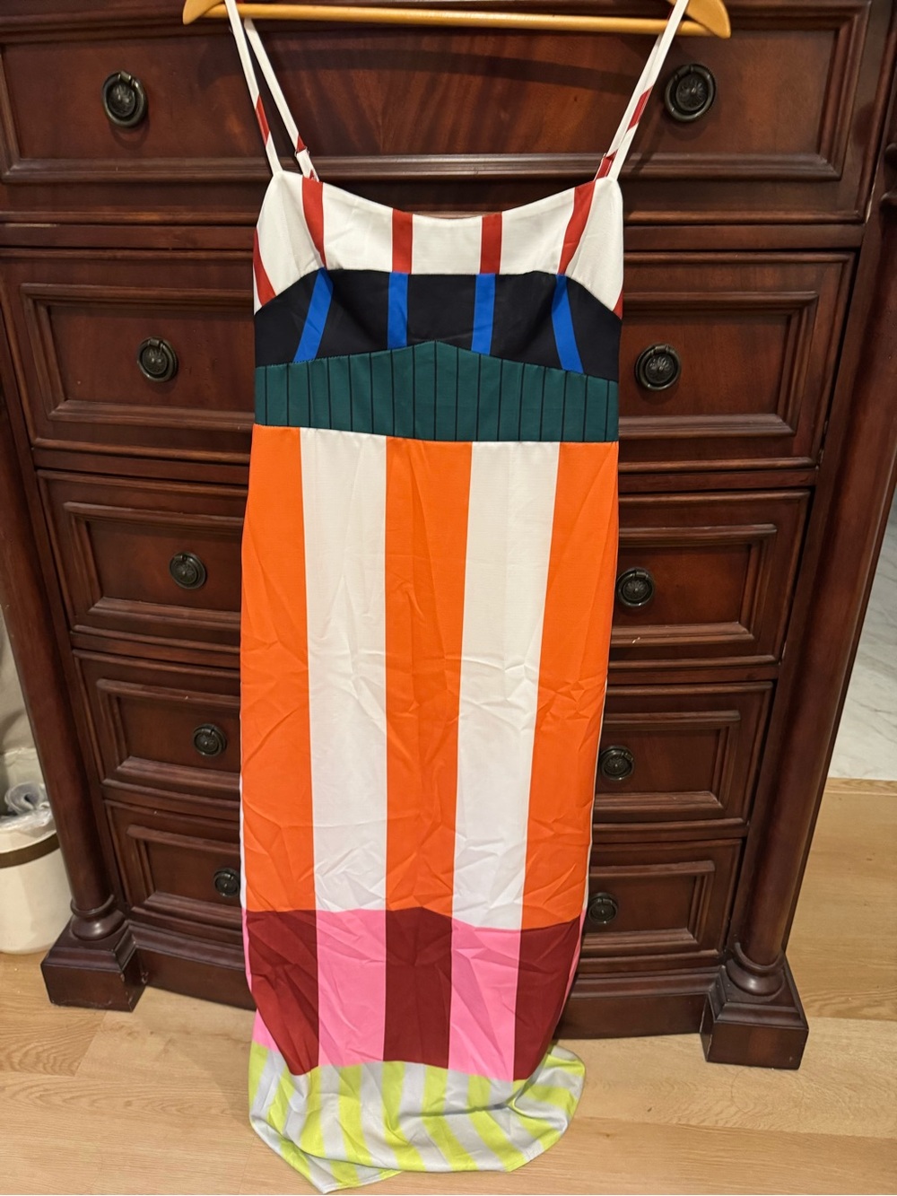 Colorblock Striped Maxi Dress